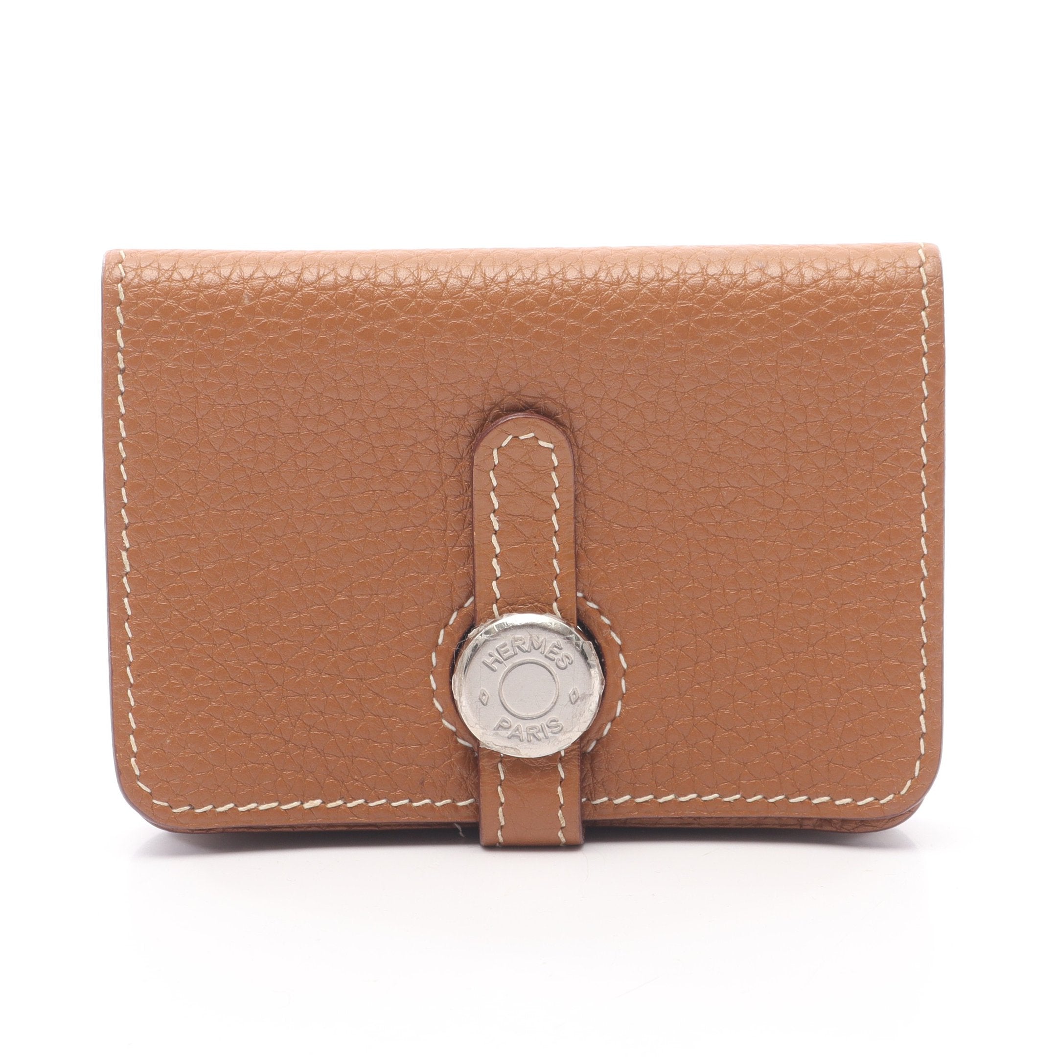 ドゴン ゴールド カードケース 名刺入れ トリヨンクレマンス ブラウン