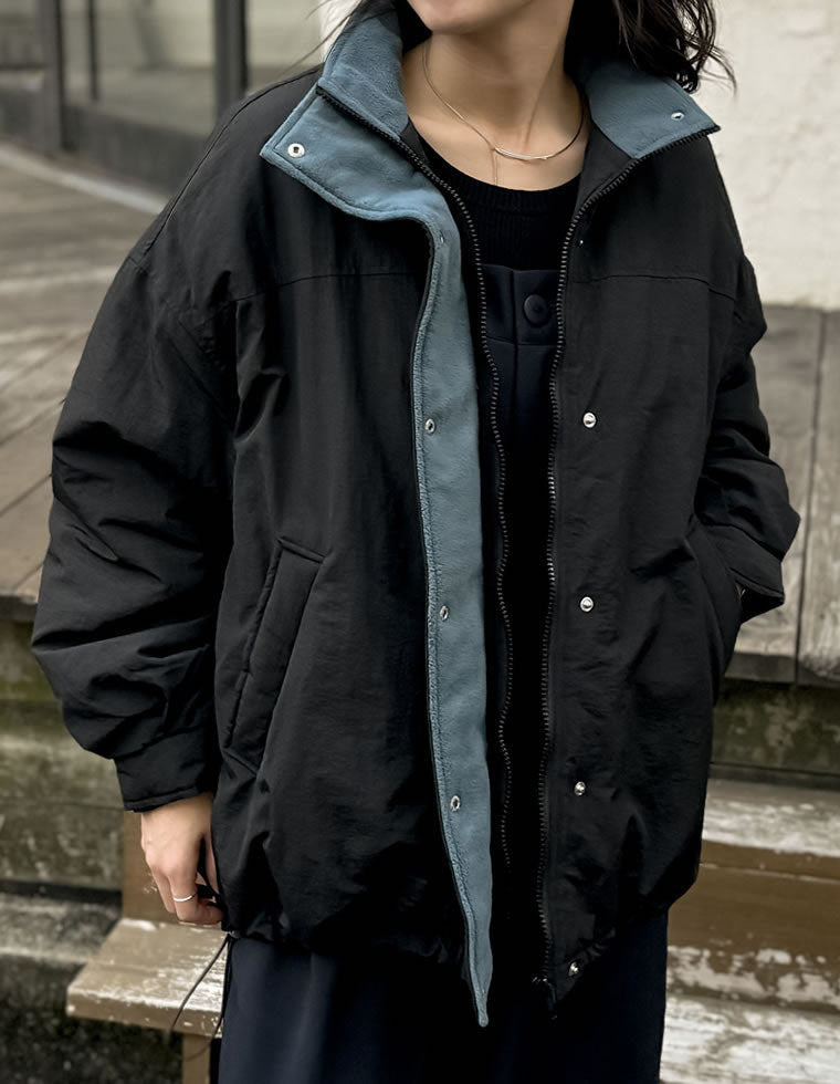 配色スタンドネック中綿ブルゾン - ジャケット/アウター通販 | 人気