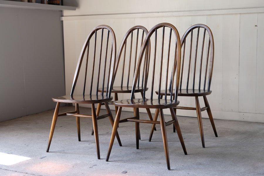 イギリスヴィンテージ ERCOL クエーカーチェア 4脚セット | REFACTORY