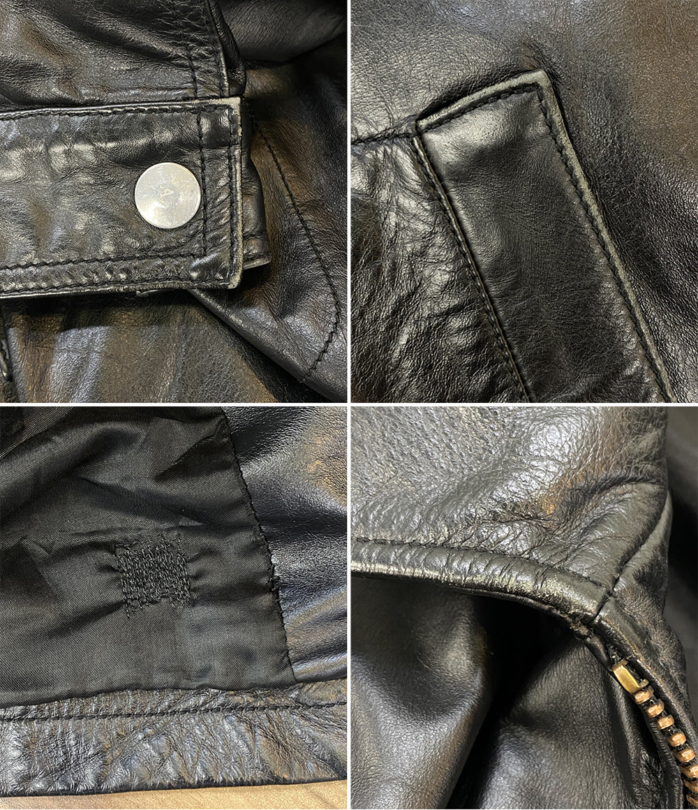 ARMANI JEANS レザーブルゾン ブラック 00S メンズ SIZE 54 アルマーニ