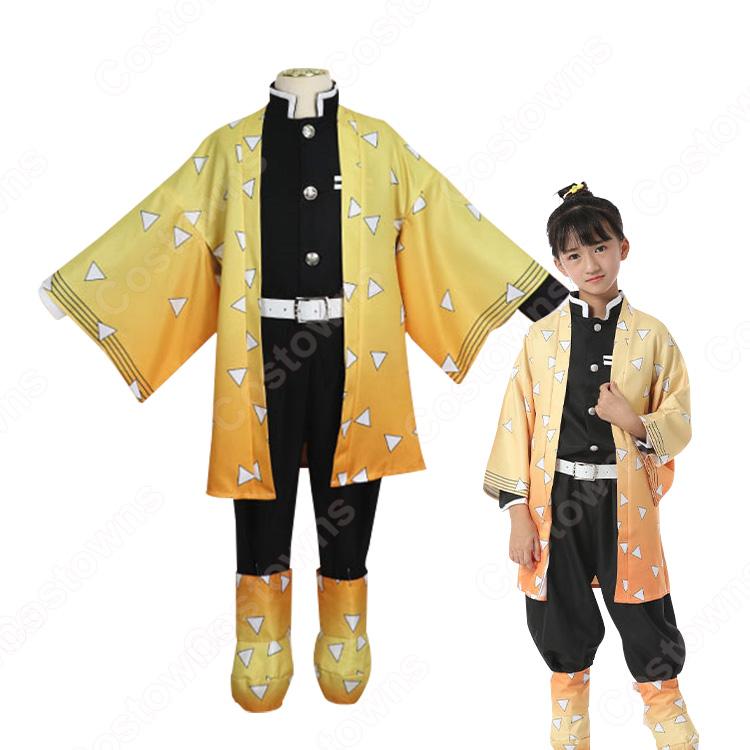 我妻善逸 (あがつまぜんいつ) 鬼殺隊隊服 子供用 コスプレ衣装の通販
