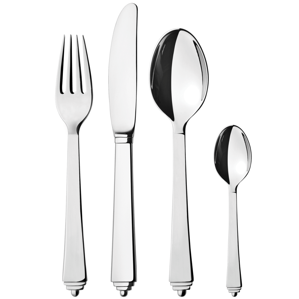 Pyramid stainless steel 4 piece cutlery set | Georg Jensen