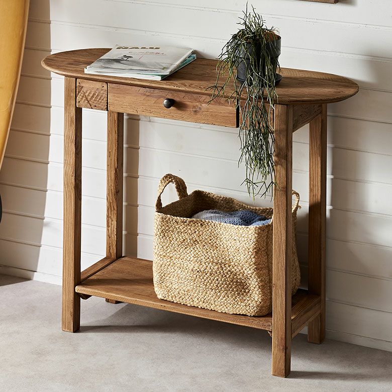 コンソール デスク テーブル 天然木 木製 ウッド 古材 約 W 95cm D