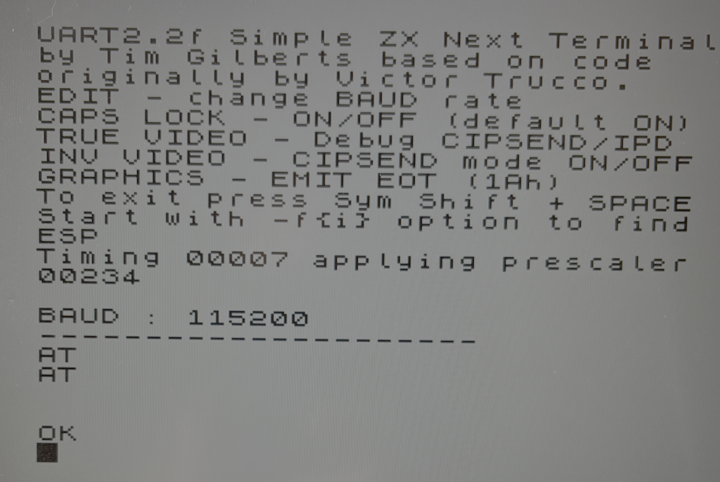 ZX Spectrum Next on the Internet: Xberry Pi ESP01 and Pi Zero