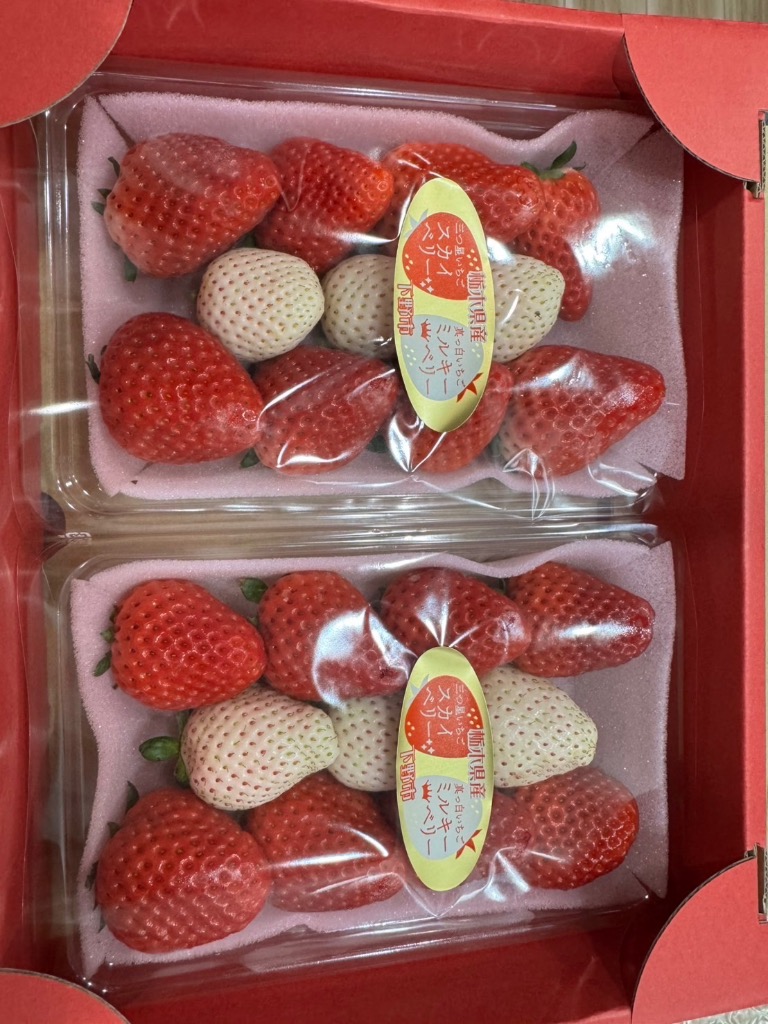 紅白いちごセット スカイベリー・ミルキーベリー 約300g×2パック 栃木