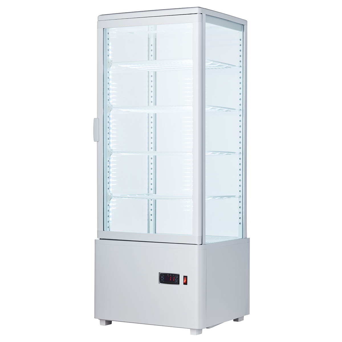 楽天市場】城島 城島 4面ガラス冷蔵ショーケース100L ホワイト HJR
