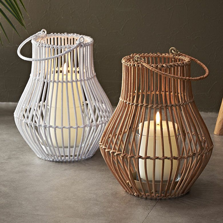 ランタン 籐 ラタン ガラス 手持ち付き ライト ケース カバー ホルダー
