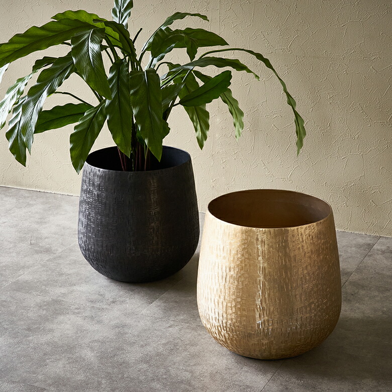 プランターカバー アルミポット アルミニウム 金属 メタル 7号鉢 底穴