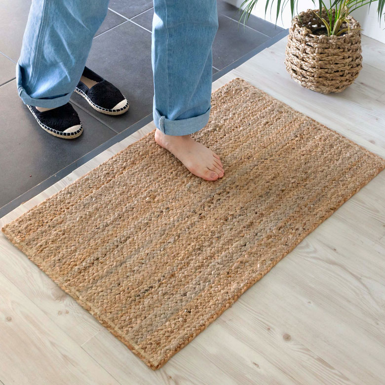 玄関マット ラグ 長方形 ジュートラグ 約 W 50cm D 80cm D 2cm