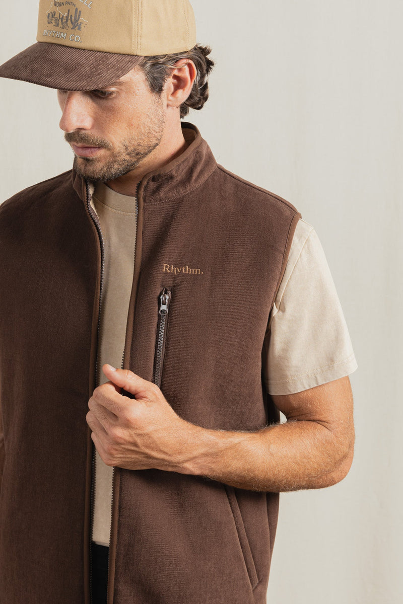 Essential Canvas Vest Tobacco – Rhythm US