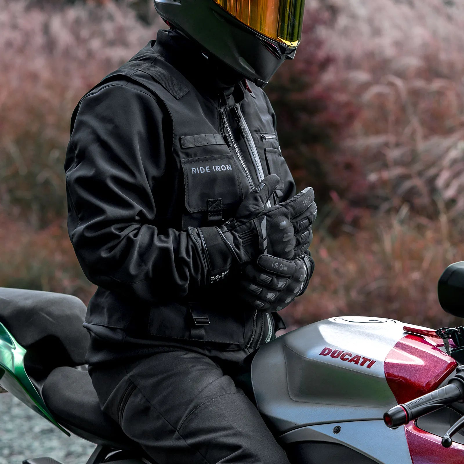 今季分完売】RIDEIRON 冬用防水 スマート電熱 バイク用グローブ| MG7502H