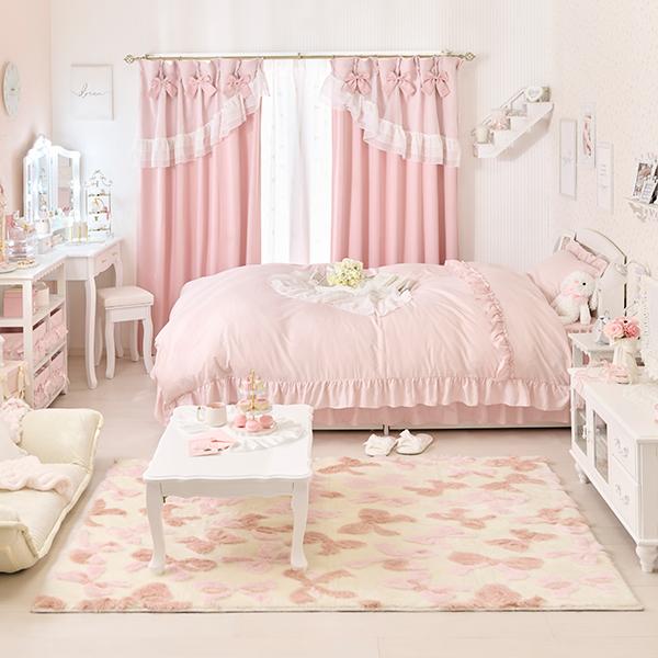 ふんわリボンラグ(長方形・130×180)｜かわいいお姫様インテリア家具