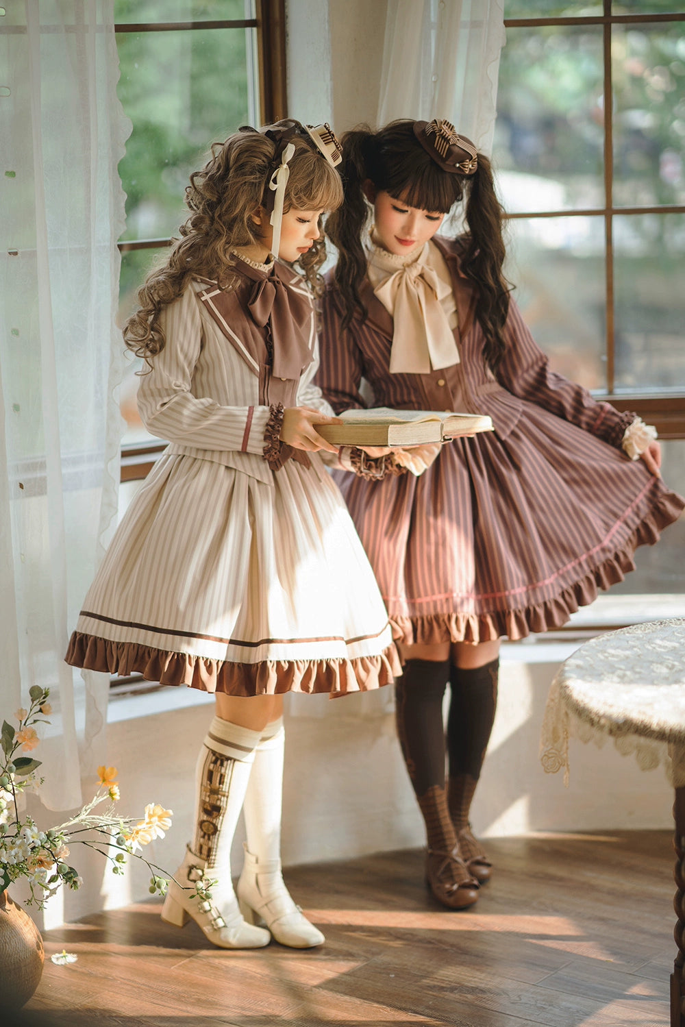 予約販売】Classic Chocolat Stripe ストライプスカート・ショート丈