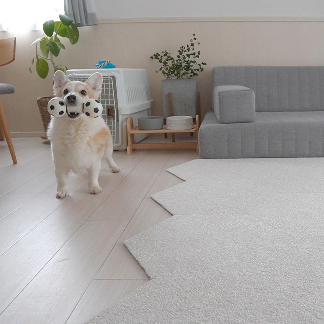 パールホワイト】ハニカム タイルラグ 六角形 タイルカーペット