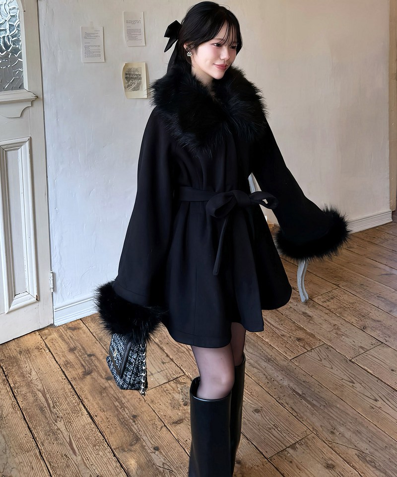 ファー付ポンチョ風コート｜ROYAL PARTY ロイヤルパーティー 商品詳細