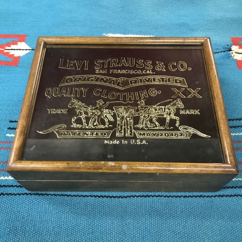 1970'S LEVI STRAUS ＆CO, WOOD FRAMED MIRROR JEWEL BOX ビンテージ