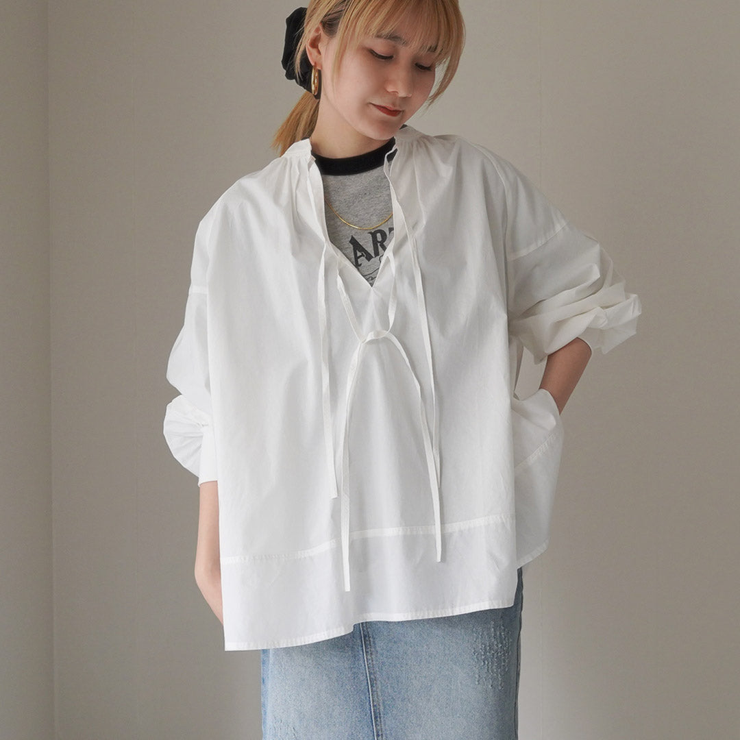 50％OFF】KHA:KI（カーキ） 2WAY スキッパー チャーチ ブラウス