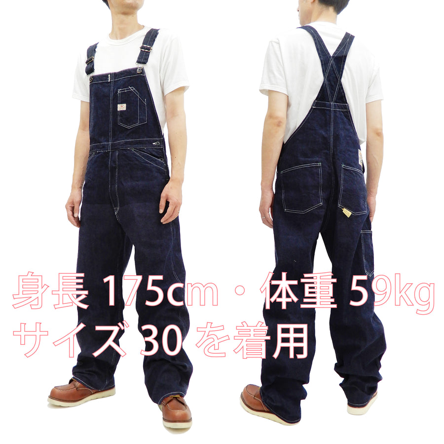 Sugar Cane Overall Men's 11 Oz. Blue Denim Bib Overalls Toyo