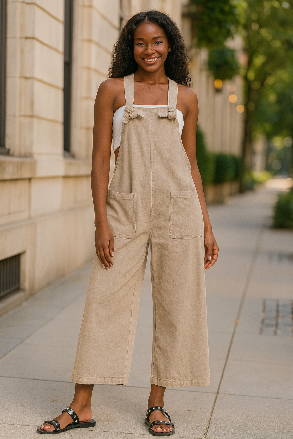 Zenana Ash Mocha Washed Knot Strap Pockets Jumpsuit – Ruby Idol
