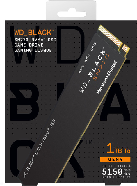 WESTERN DIGITAL WD Black SN770 1 TB Desktop, Laptop Black PCIe