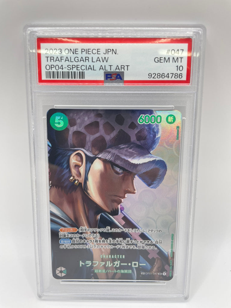 PSA10 TRAFALGAR LAW SP OP01-047 SR Japanese One Piece – Trading