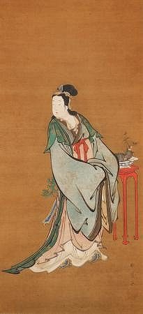 喜多川歌麿の「中国の仙女」 肉筆浮世絵、珍しい画題