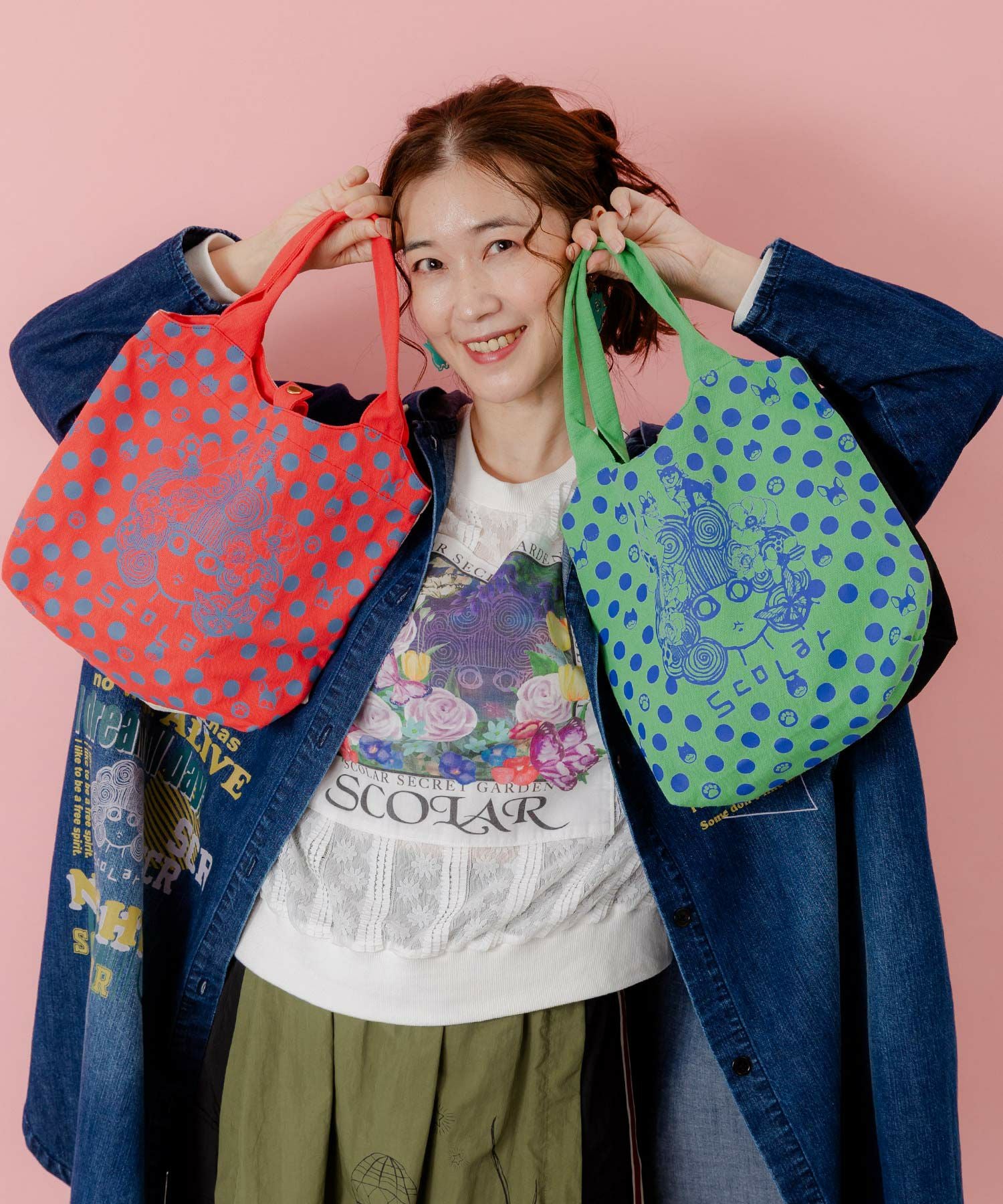 653430：スカラーちゃんドット柄ランチトートバッグの通販-ScoLar