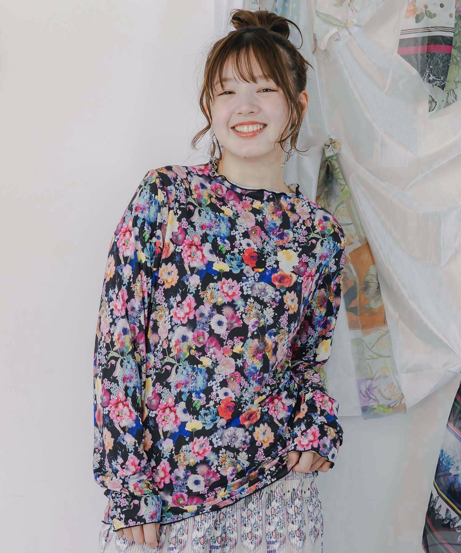 153641：スカラー総柄ロングスリーブTシャツの通販-ScoLar