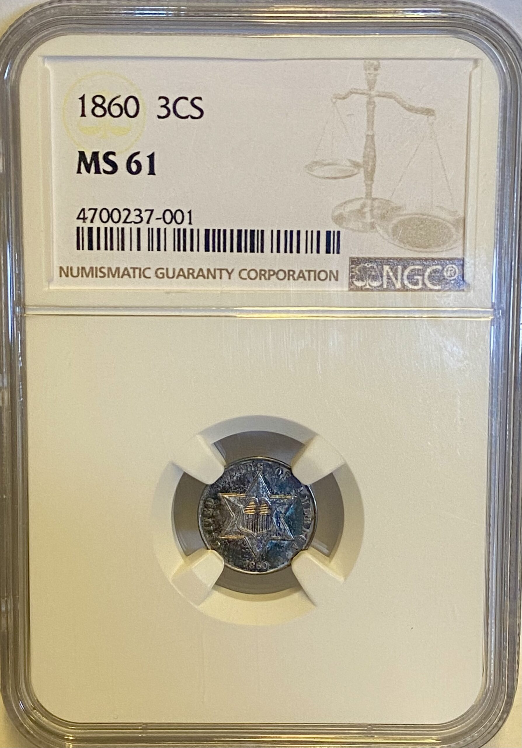 1860 NGC MS61 Color - Scarsdale Coin