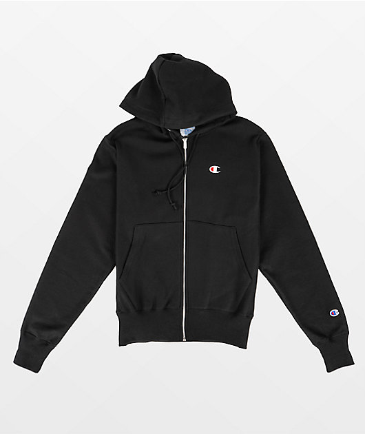 Champion Reverse Weave Black Zip Hoodie | Zumiez