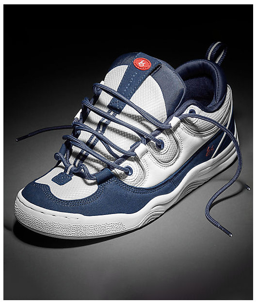 eS Two Nine 8 White & Navy Skate Shoes | Zumiez
