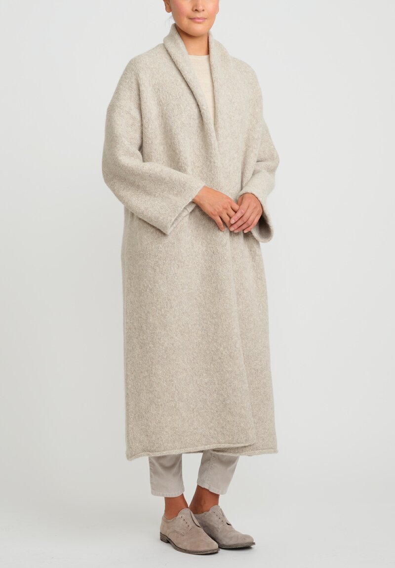 Lauren Manoogian Alpaca Long Shawl Cardigan in Pebble Grey | Santa