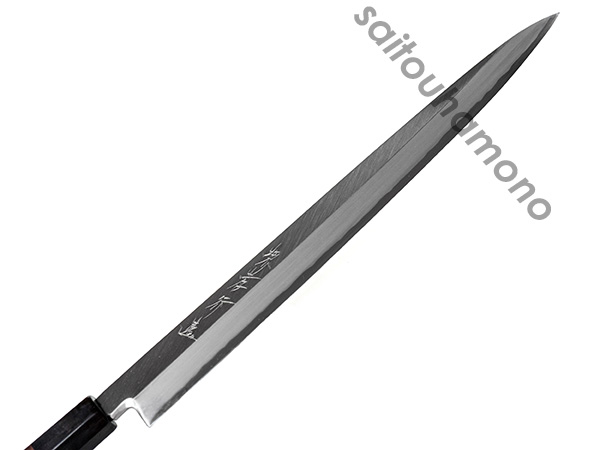 堺白鶴作 切付型柳刃包丁 銀三 尺 黒檀八角柄 堺