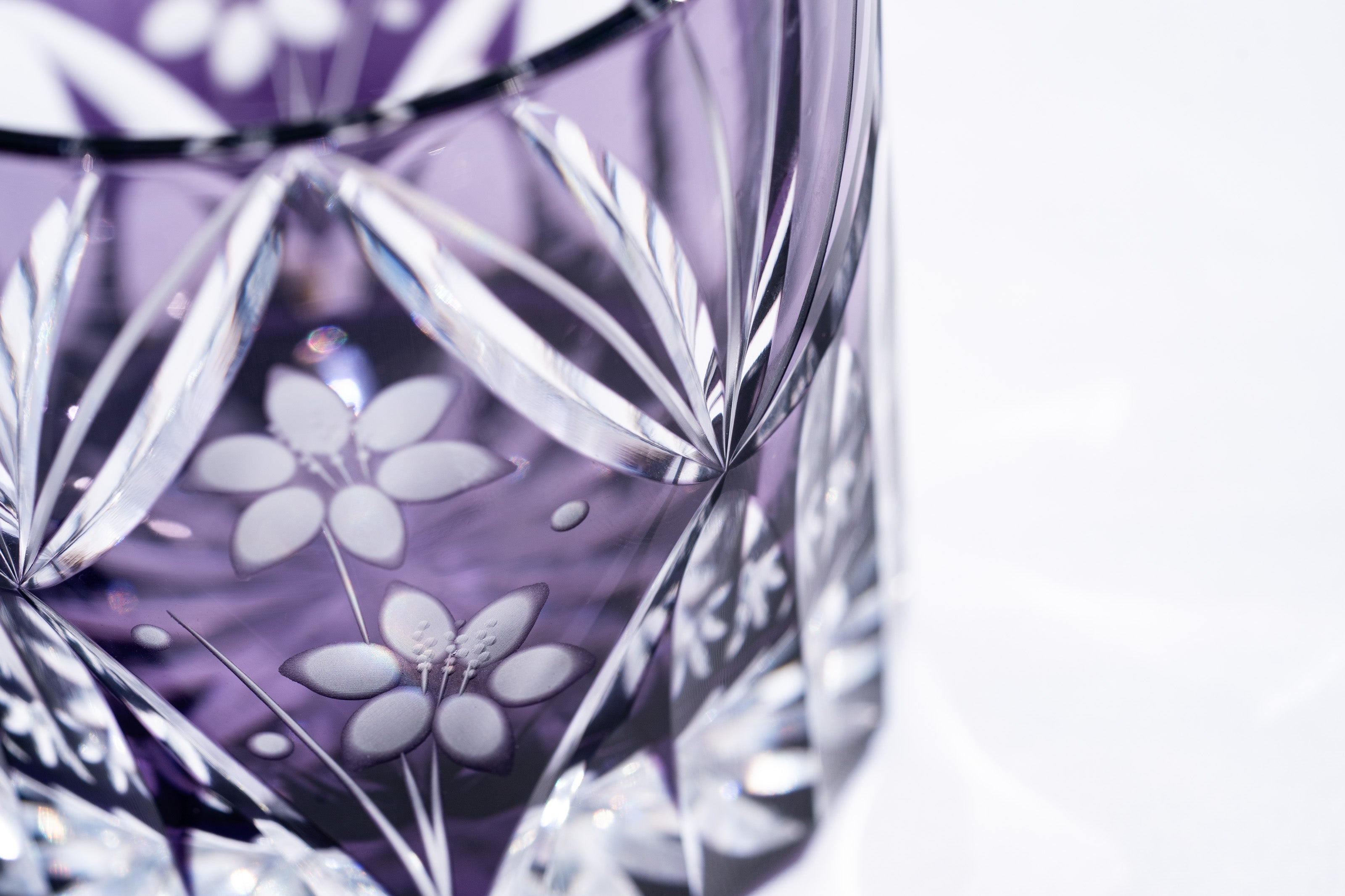 M-3067-V 花籠文様 ミニオールド ムラサキ – 硝子工房 彩鳳