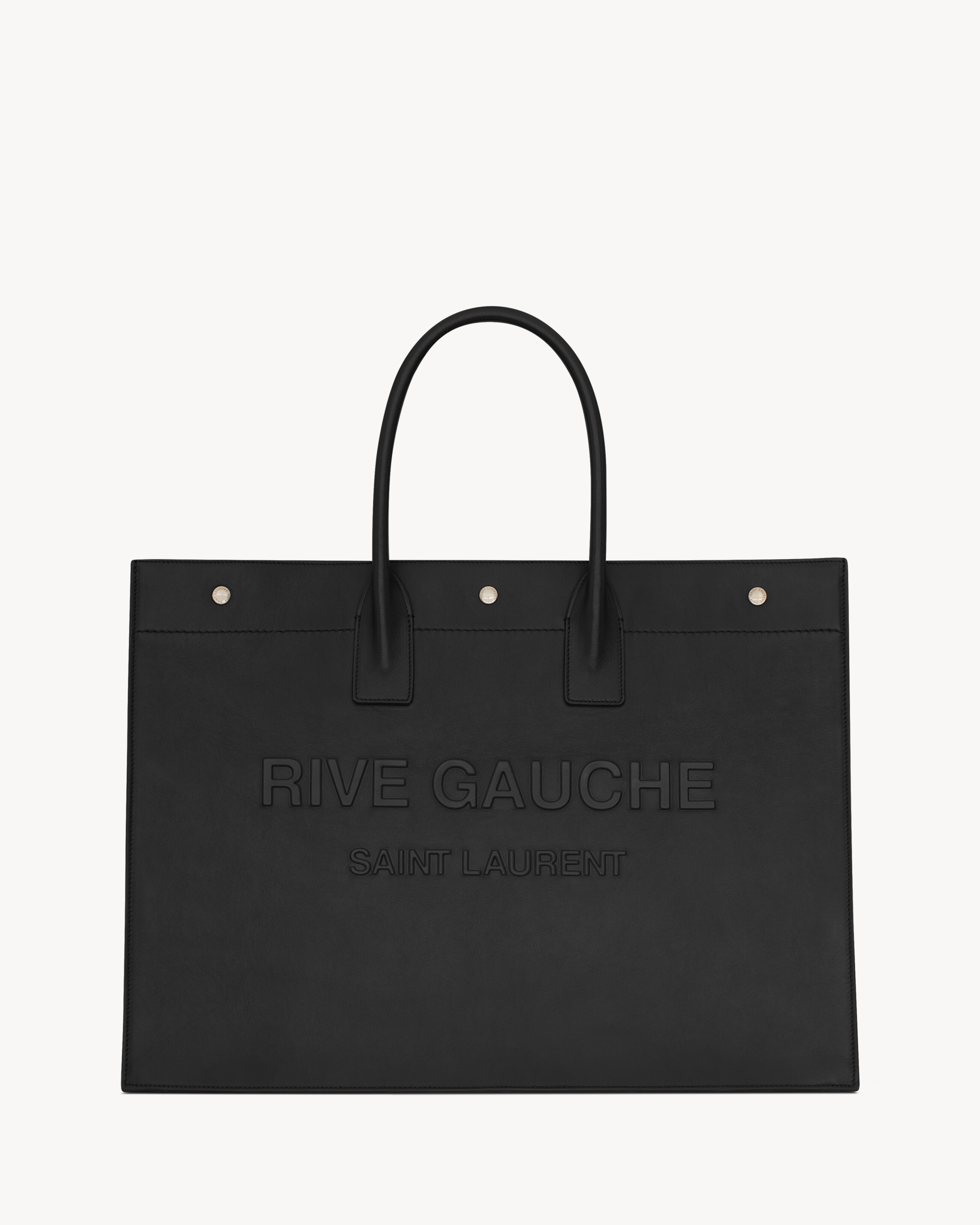 RIVE GAUCHE large tote bag in smooth leather in Black | Saint