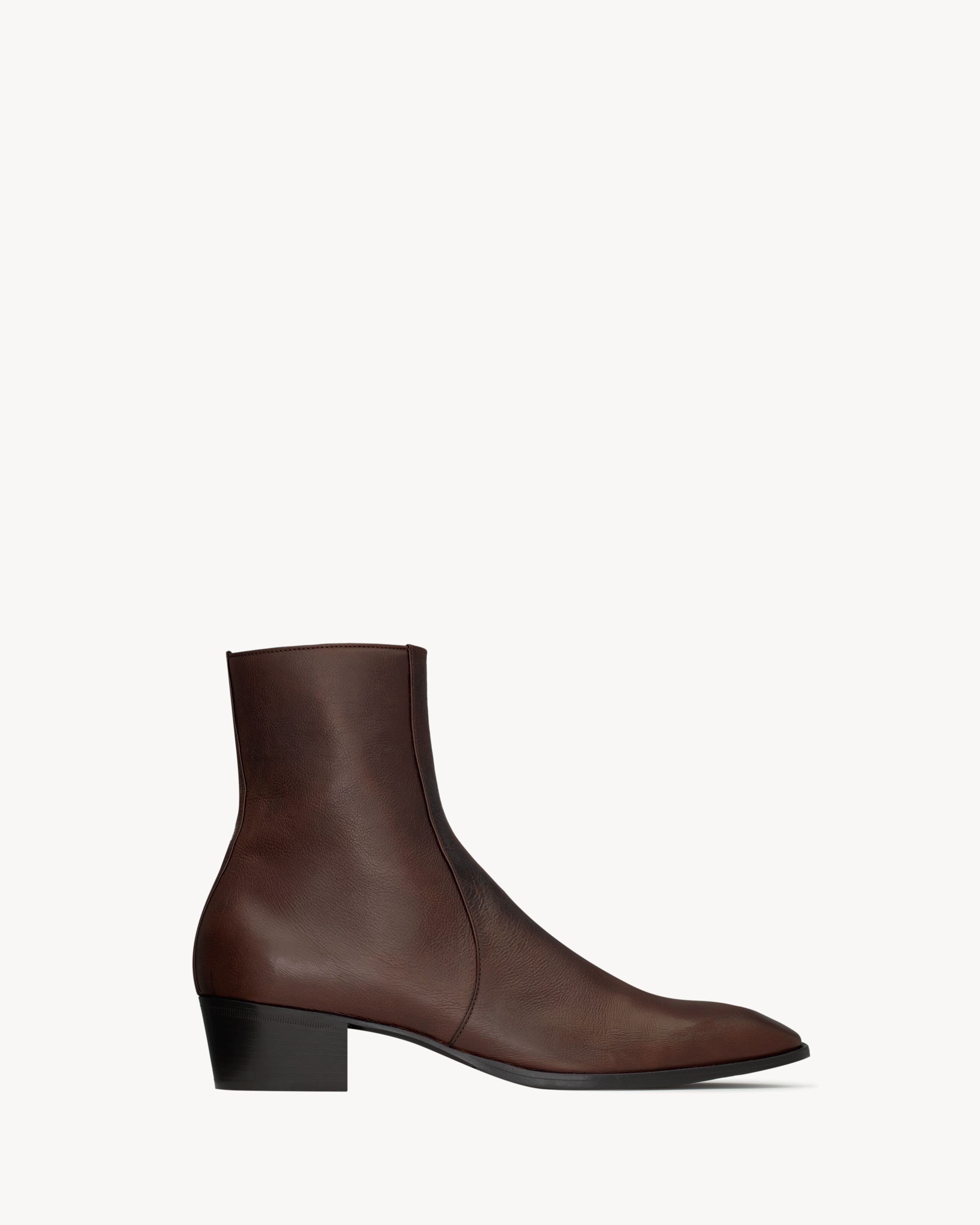 STANTON boots in grained leather in Brown | Saint Laurent | YSL EN-US