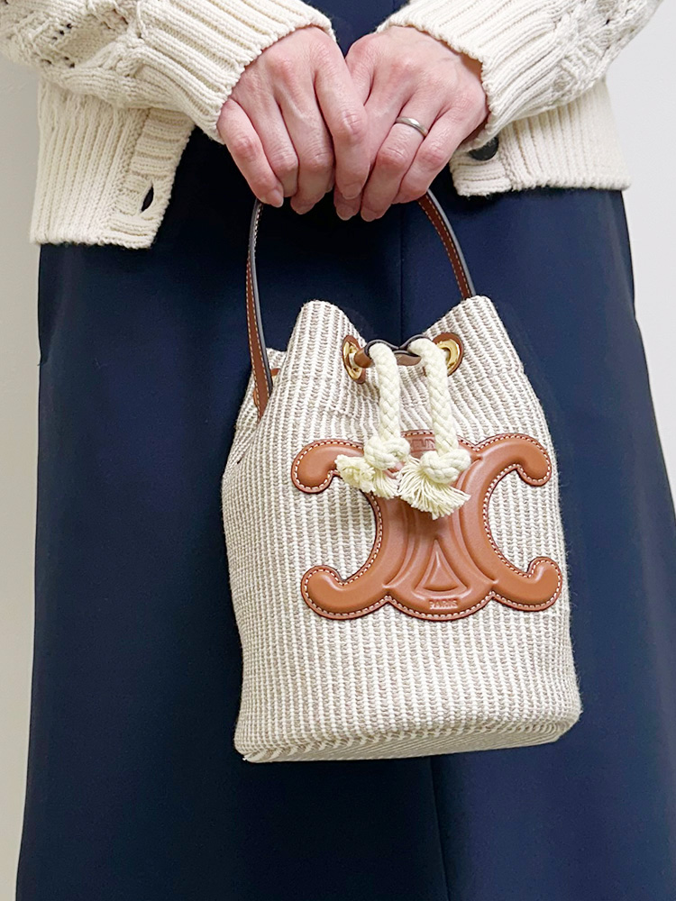 CELINE (セリーヌ) ストライプ トリオンフ ハンドバッグ レディース