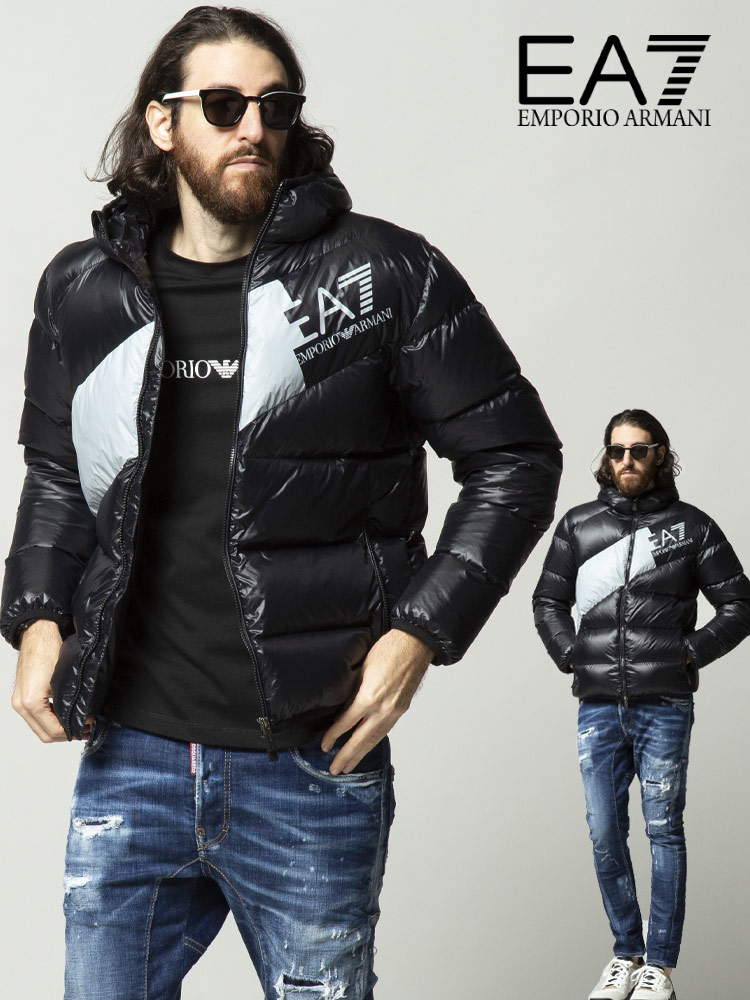 EMPORIO ARMANI EA7 エンポリオアルマーニ ロゴ フード フルジップ