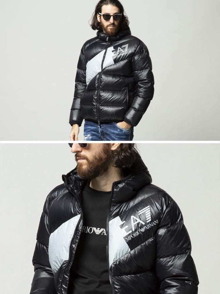 EMPORIO ARMANI EA7 エンポリオアルマーニ ロゴ フード フルジップ