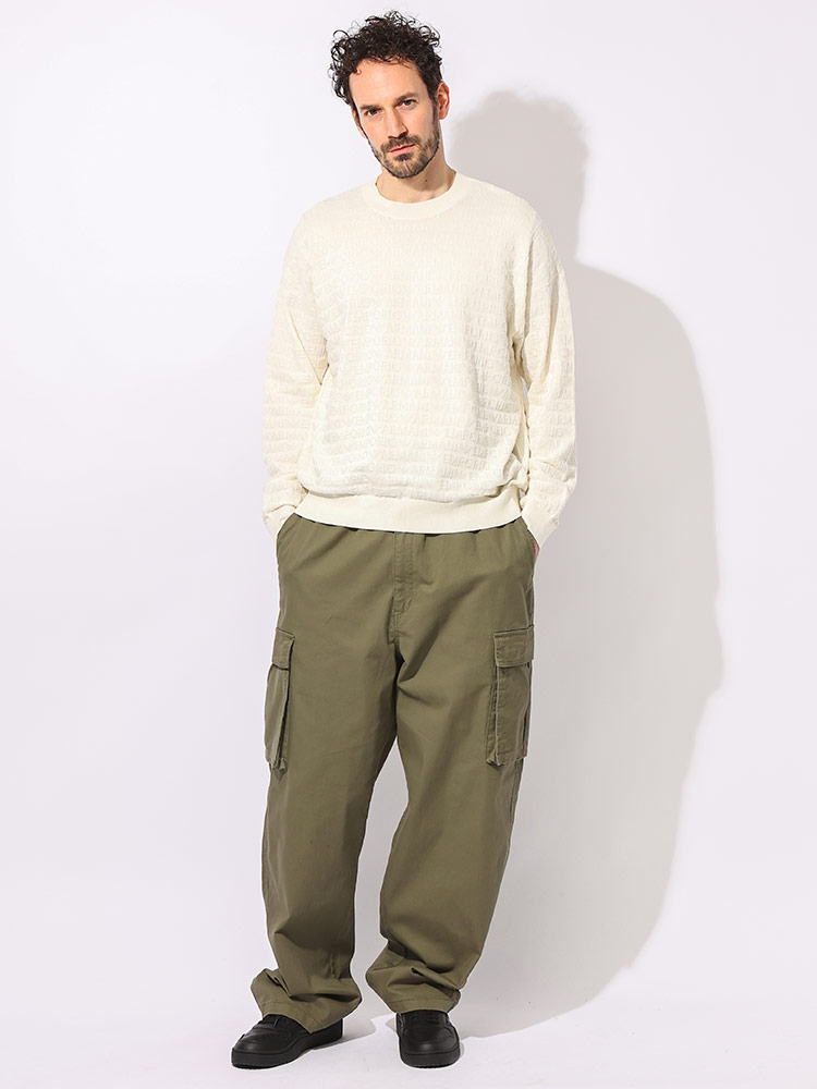 EMPORIO ARMANI (エンポリオアルマーニ) コットン 総柄ロゴ リブ