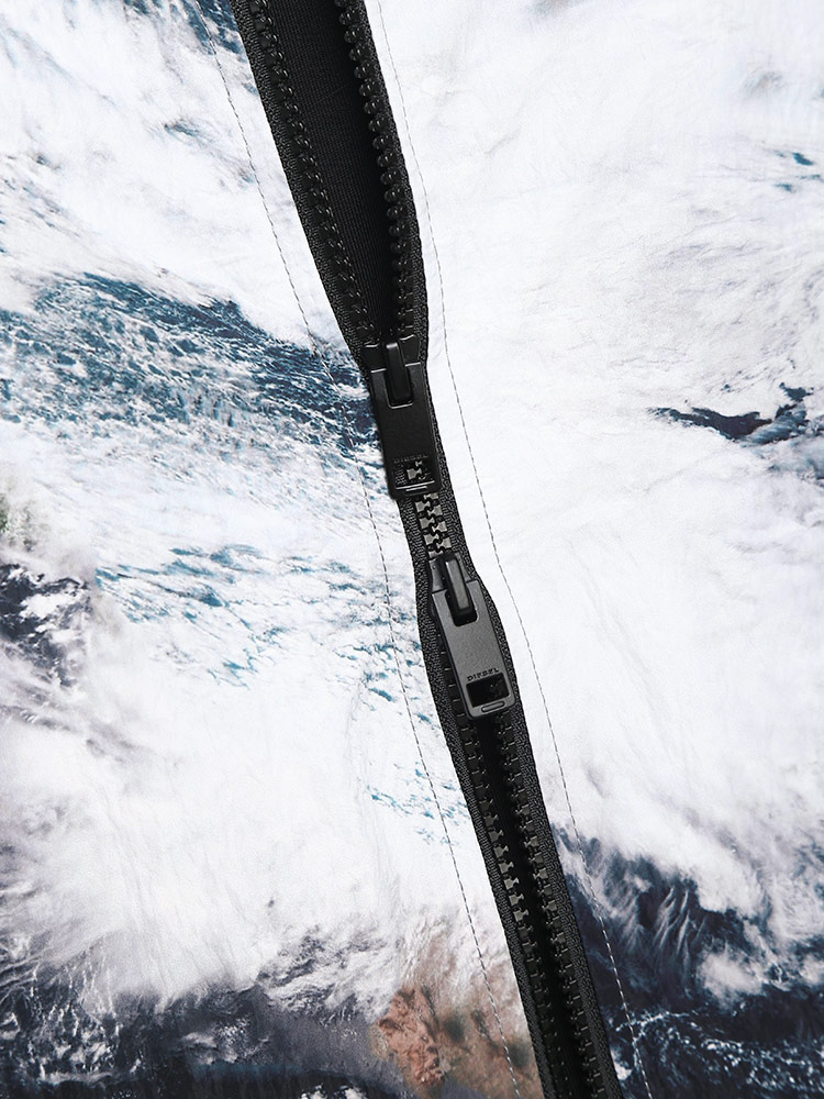 DIESEL (ディーゼル) ナイロン 総柄 フルジップ ジャケット