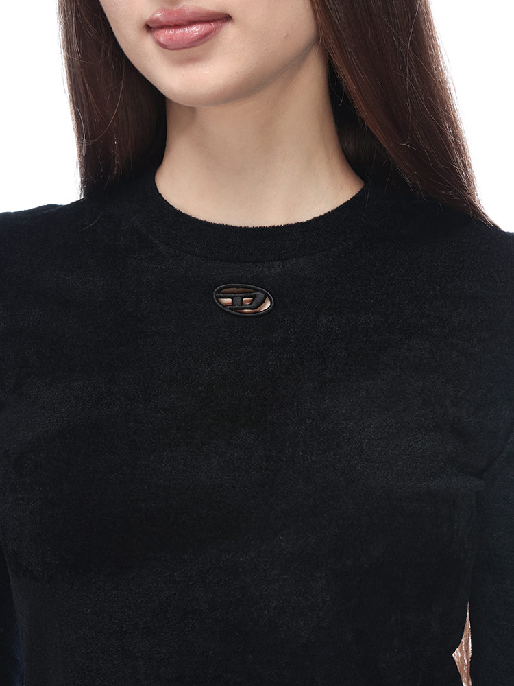 DIESEL (ディーゼル) カットアウトオーバルD 長袖 クロップドニット