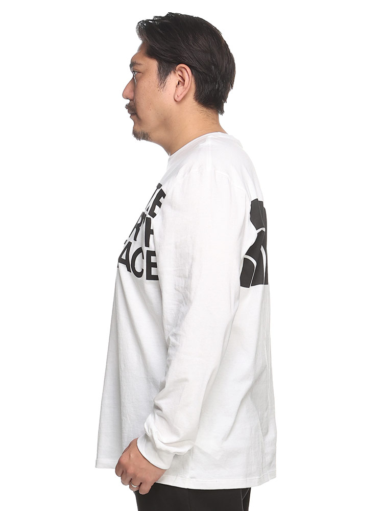 長袖 Tシャツ ビッグロゴプリント クルーネック トップス ロンT 大きい