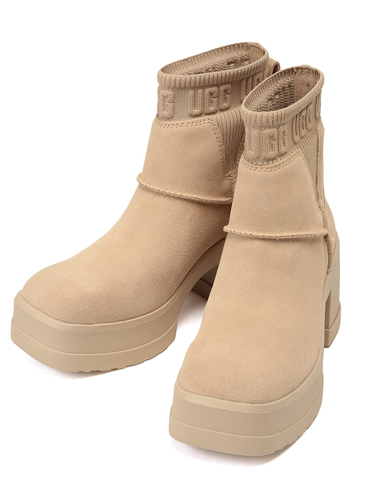 UGG (アグ) ロゴ ニットゴア ショートブーツ Moxy Chelsea UGGL1173724