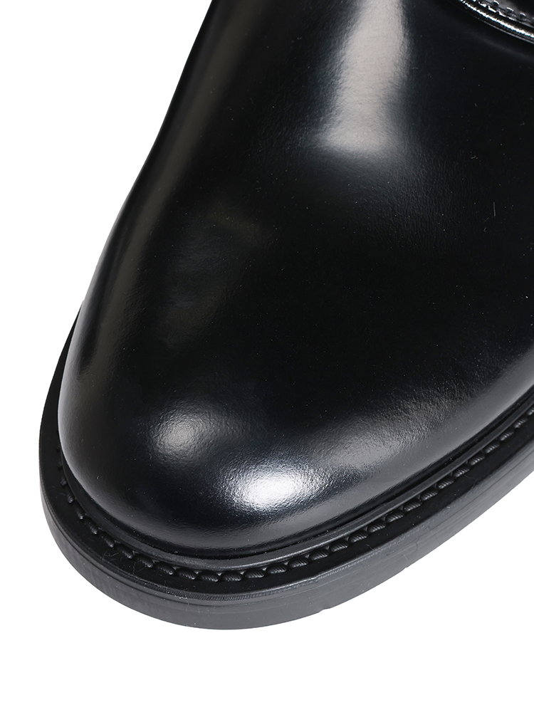 PRADA (プラダ) ブラッシュドレザー ラバーロゴ レースアップシューズ