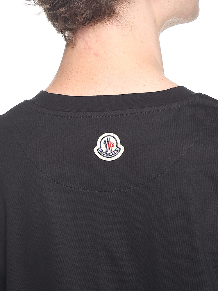 MONCLER (モンクレール) 袖ロゴ プリント クルーネック 長袖 Tシャツ
