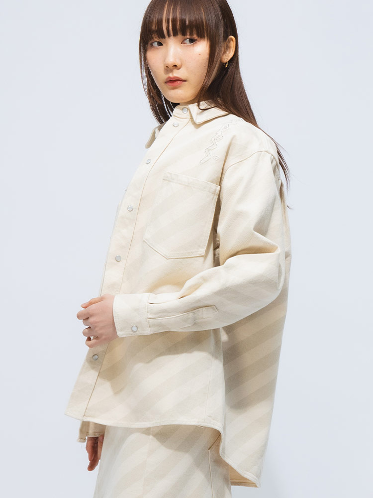 MARNI (マルニ) ウォッシュドデニム 斜めストライプ ポケット付き