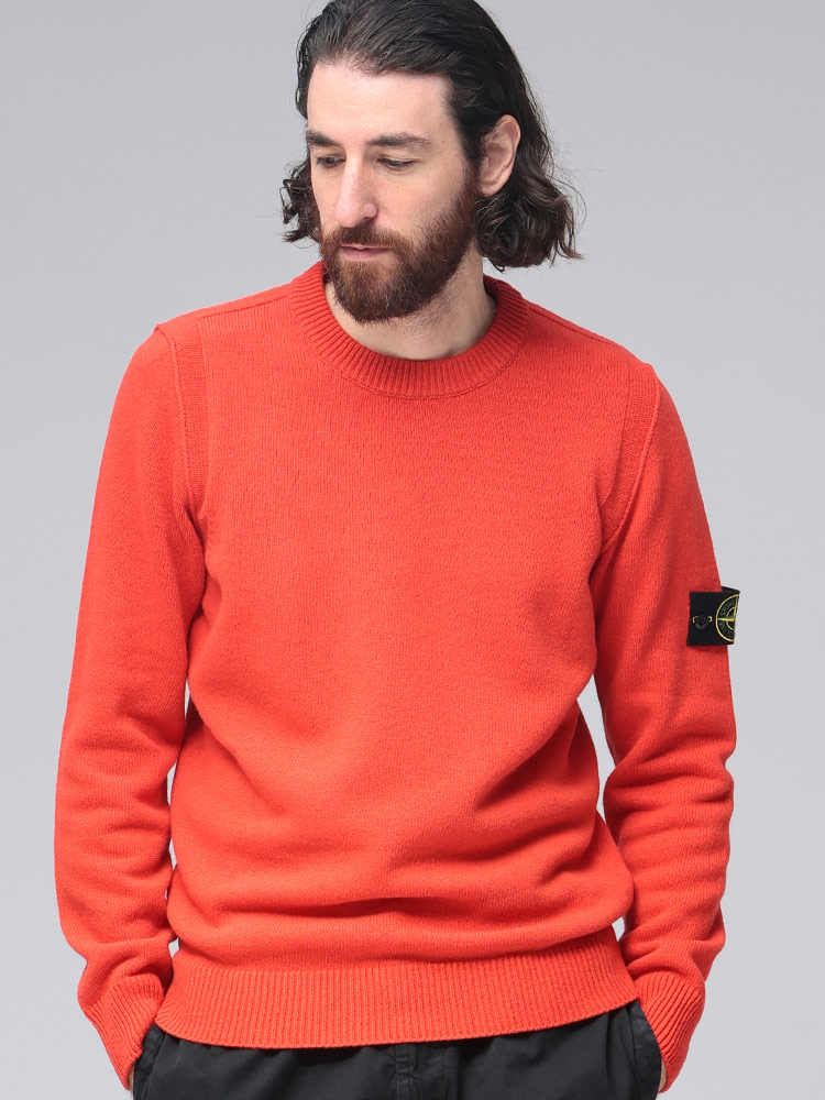 STONE ISLAND (ストーンアイランド) 袖ロゴ クルーネック ニット