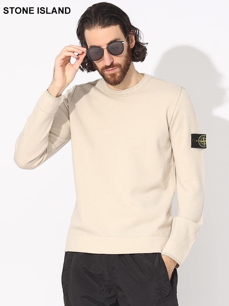 STONE ISLAND (ストーンアイランド) 袖ロゴ クルーネック ニット