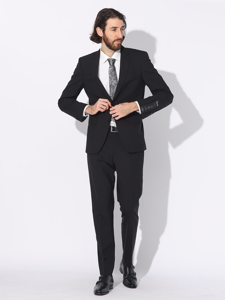 HUGO BOSS (ヒューゴボス) ストレッチ 無地 シングル スーツ